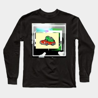 Frog the red car driver lapel pin Long Sleeve T-Shirt